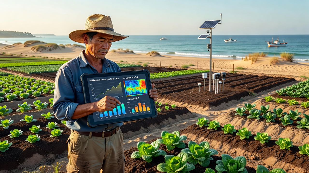 Tracking Soil Composition Changes in Coastal Farming Communities Using Digital Platforms
